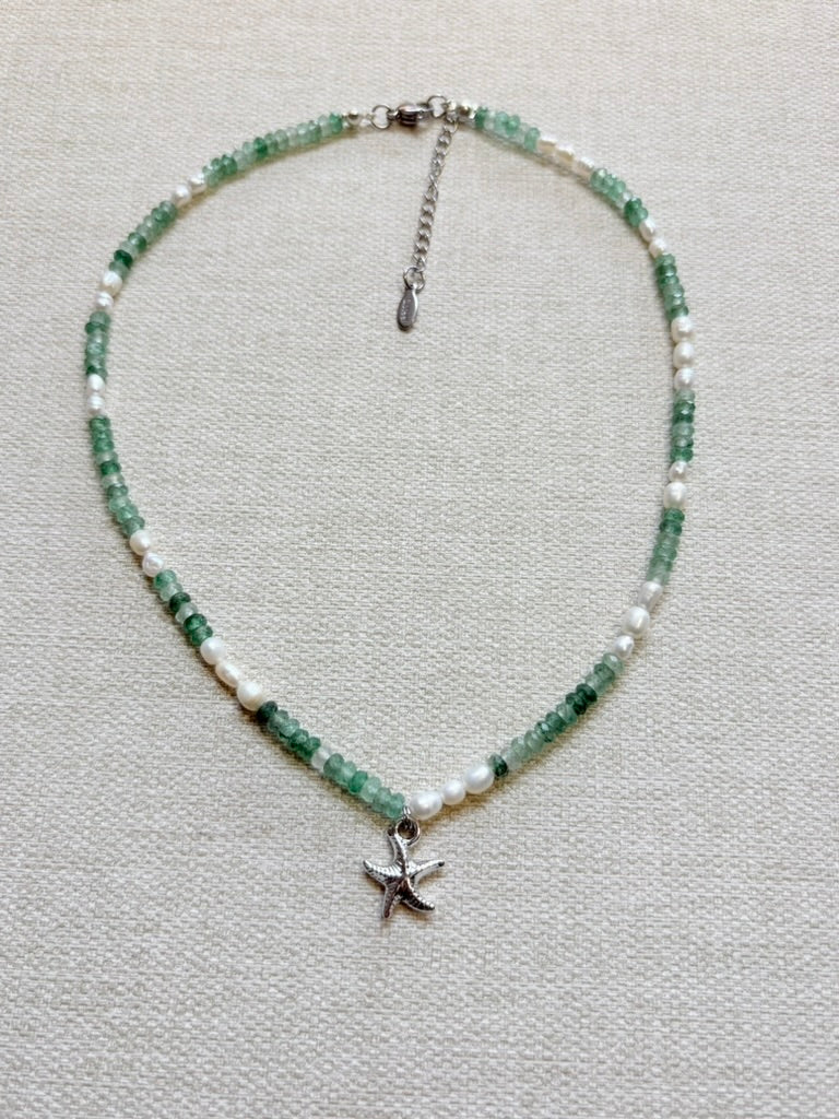Collar Cuarzo Fresa Verde