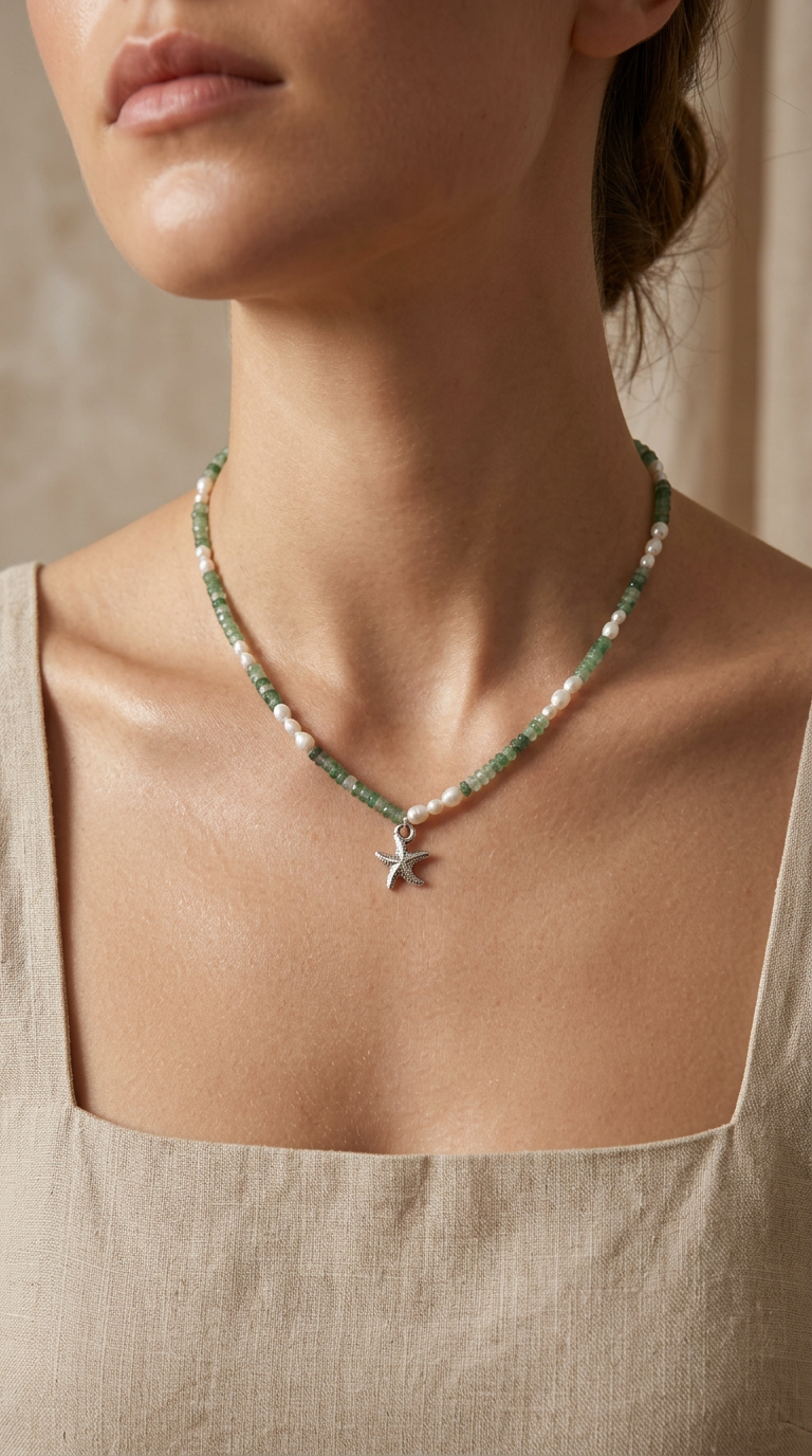 Collar Cuarzo Fresa Verde